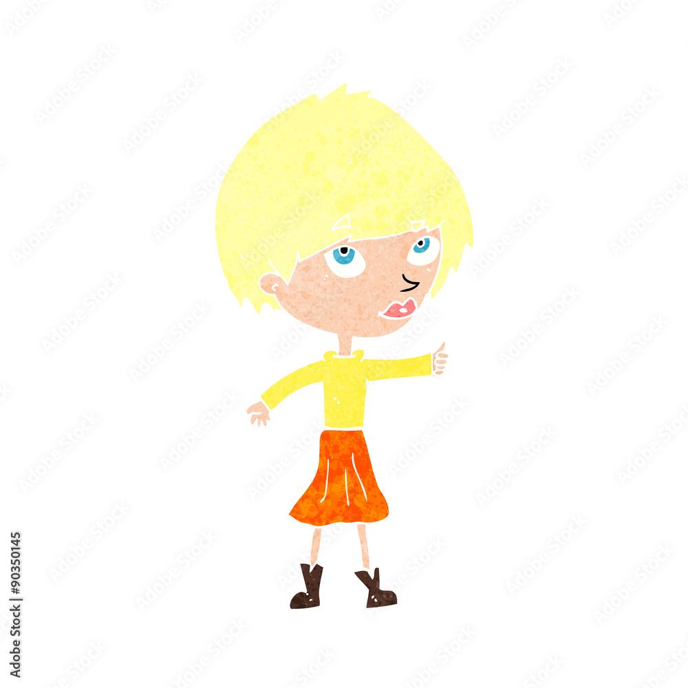cartoon woman giving thumbs up symbol cartoon woman giving thumbs up symbol