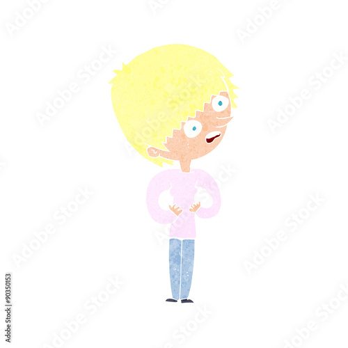 cartoon shocked woman