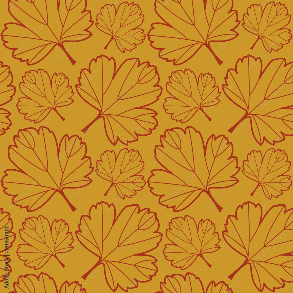 Seamless pattern with leaves