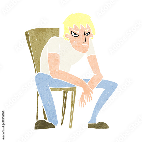 cartoon dejected man