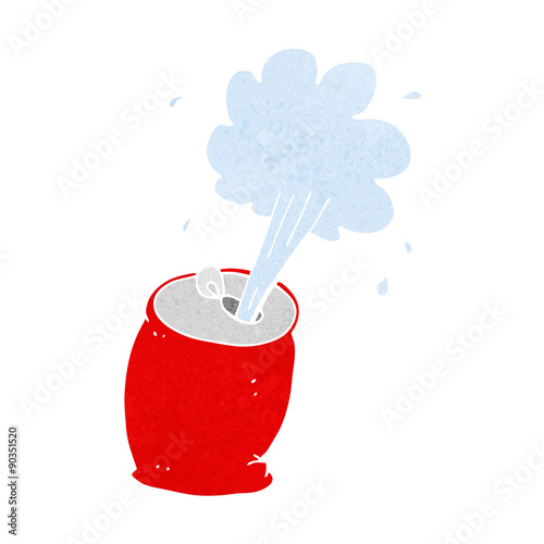 cartoon fizzing soda can