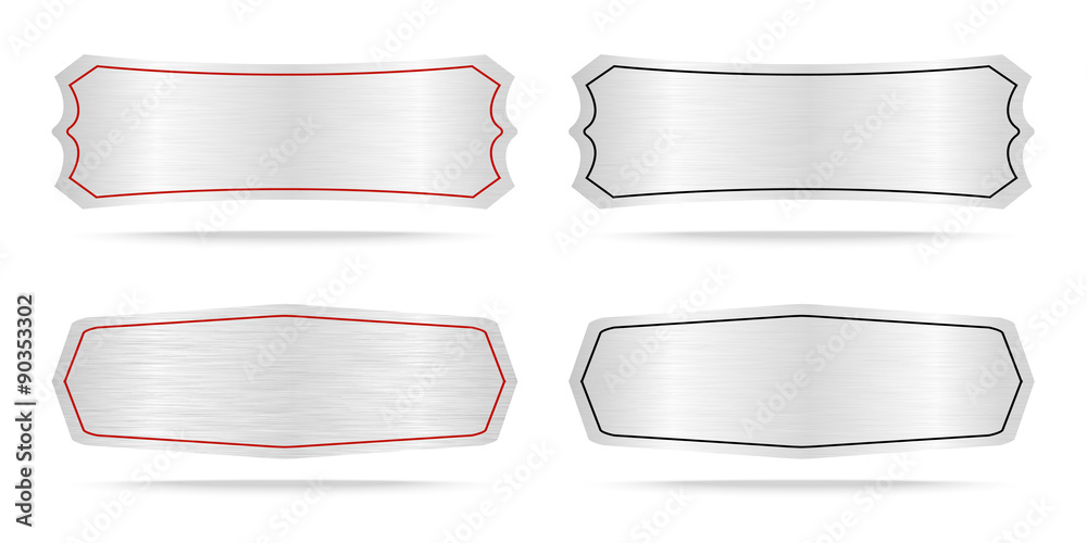 Vector Metallic labels or Metal name plate Vector Metallic labels or Metal name plate