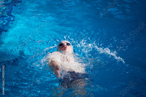 swimmer excercise on indoor swimming poo