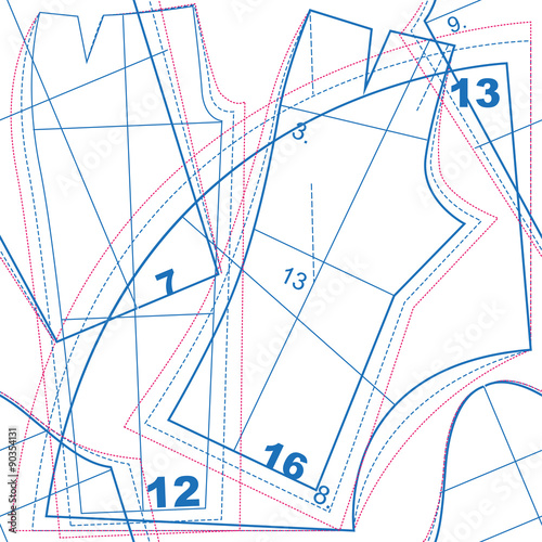 Sewing pattern. Seamless texture