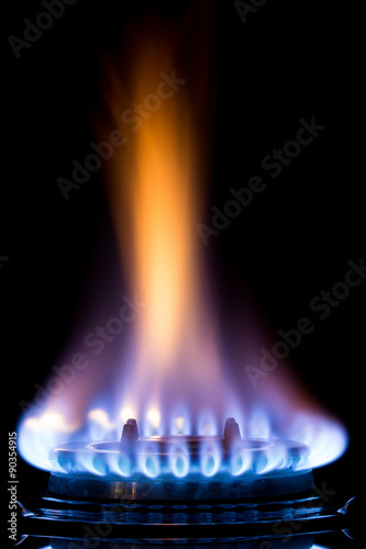 Bild auf Leinwand gas burners lit