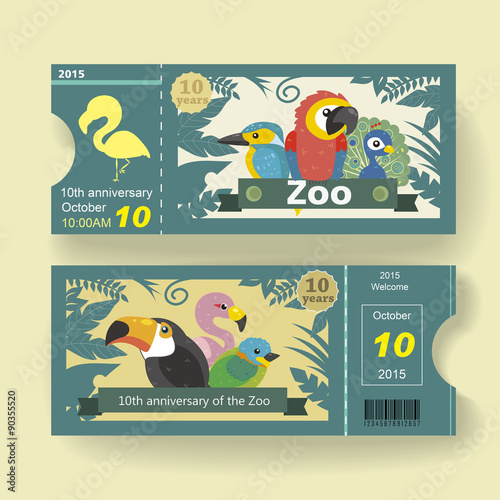 10th anniversary ticket design template for zoo
