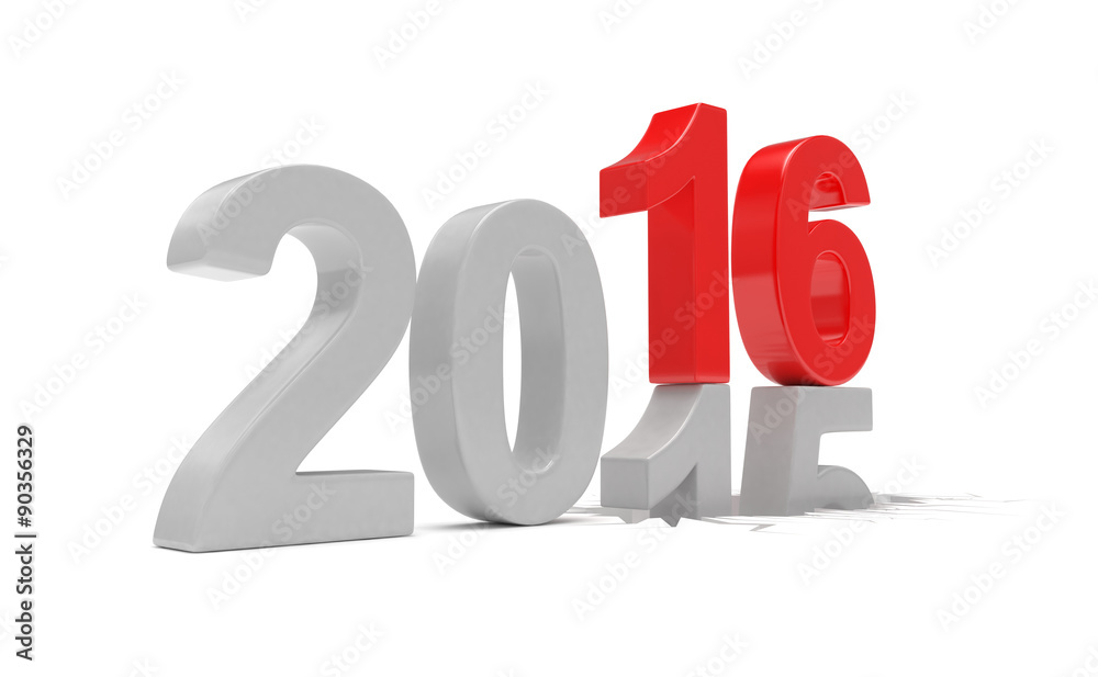 2015-2016 change new year 2016 isolated