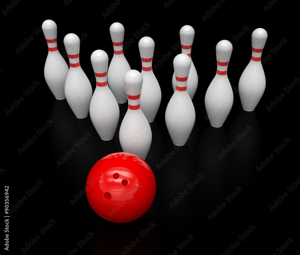 Bowling ball and skittles isolated Bowling ball and skittles isolated
