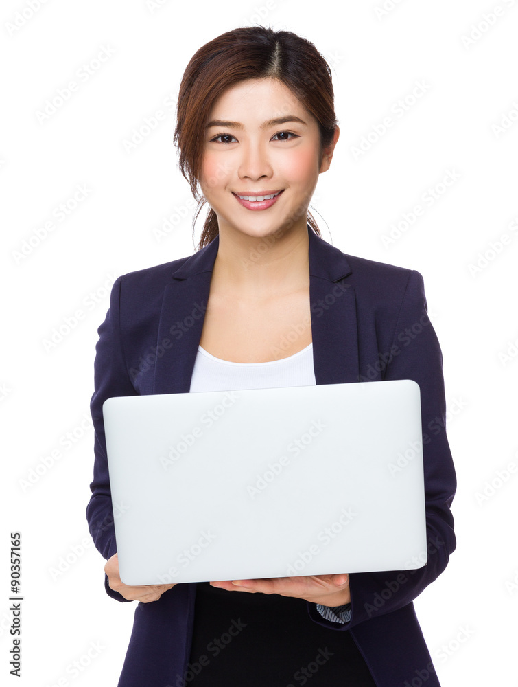 Asian Young Businesswoman use of the laptop computer Asian Young Businesswoman use of the laptop computer