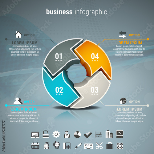 Business infographic made of arrows.