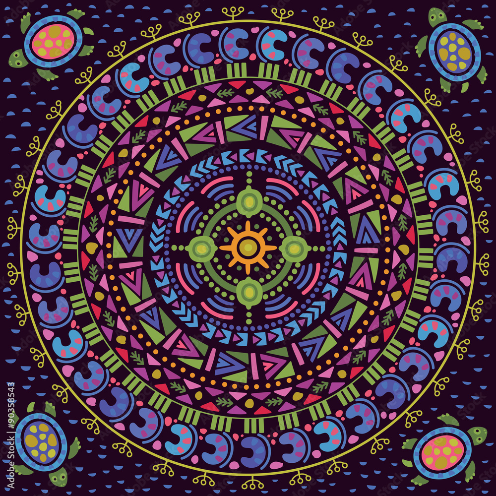 African, Indian ornament. Circular pattern in ethnic style African, Indian ornament. Circular pattern in ethnic style