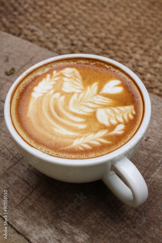 Vintage latte art coffee