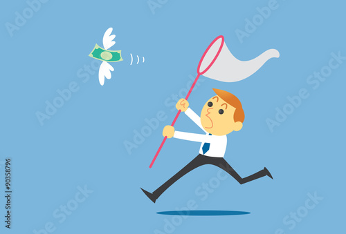 Businessman catch money