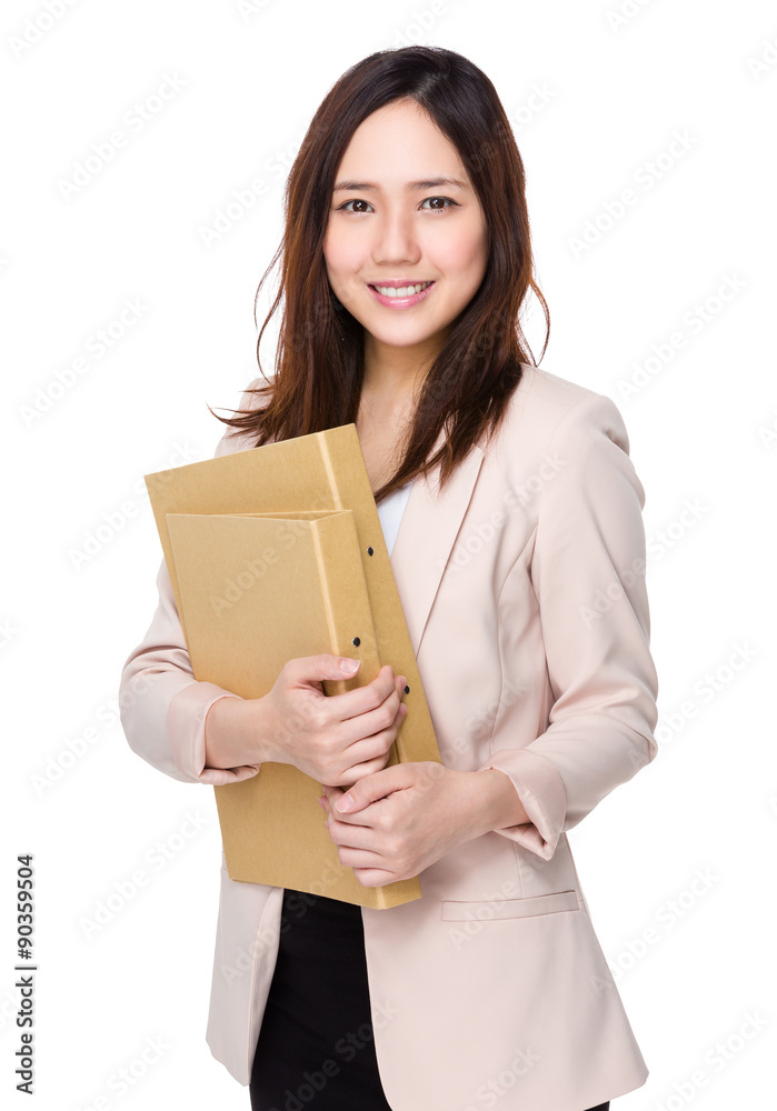 Asian businesswoman hold with document work Asian businesswoman hold with document work