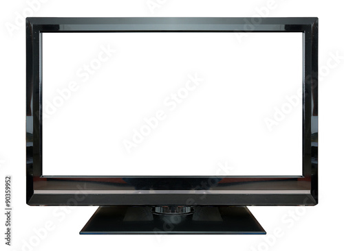 LCD Television monitor isolated on white background.