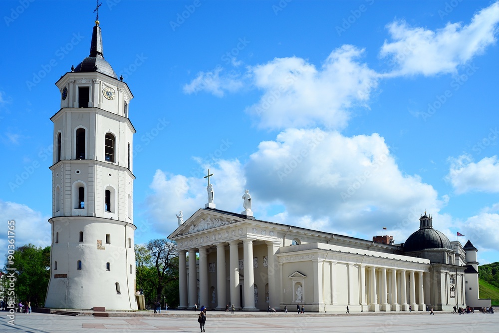 View of a Cathedral square of Vilnius old town