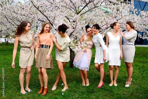 Girls have a spring celebration in Vilnius city