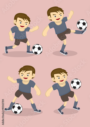 Soccer Boy Vector Cartoon Illustration © UncleFredDesign