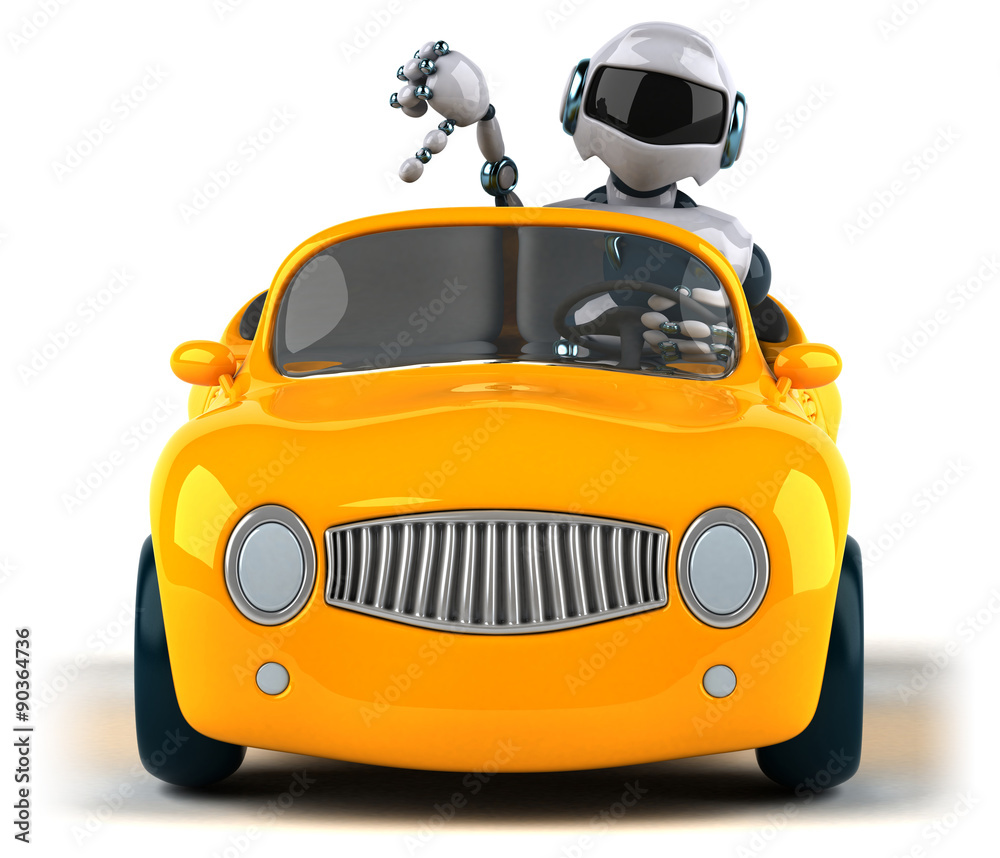 Robot and car Robot and car