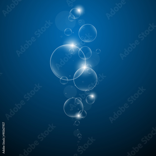 Water bubbles on a Dark Blue background EPS10 illustration