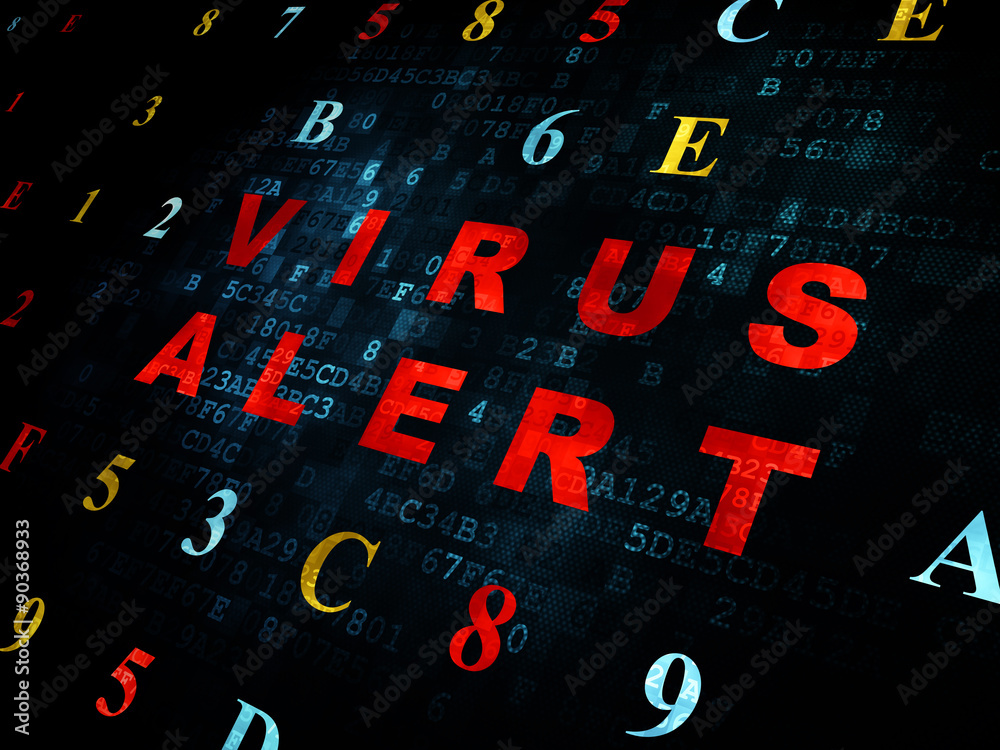 Safety concept: Virus Alert on Digital background Safety concept: Virus Alert on Digital background