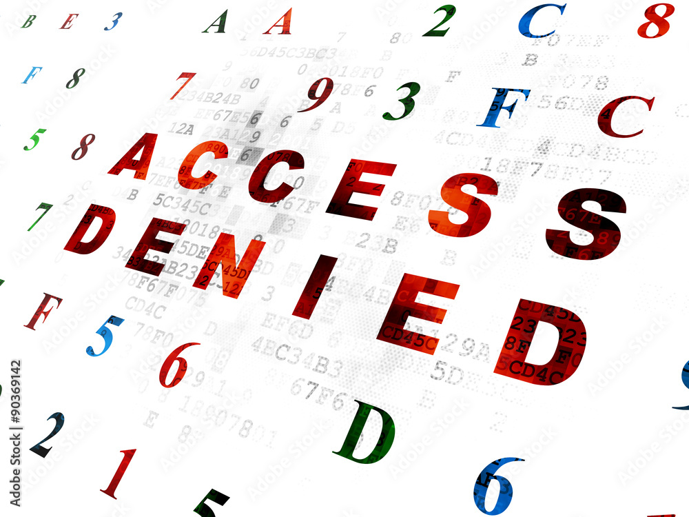 Safety concept: Access Denied on Digital background