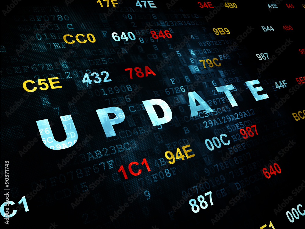 Web development concept: Update on Digital background Web development concept: Update on Digital background
