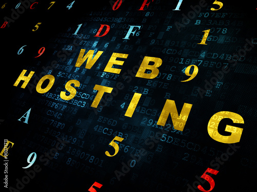 Web development concept: Web Hosting on Digital background