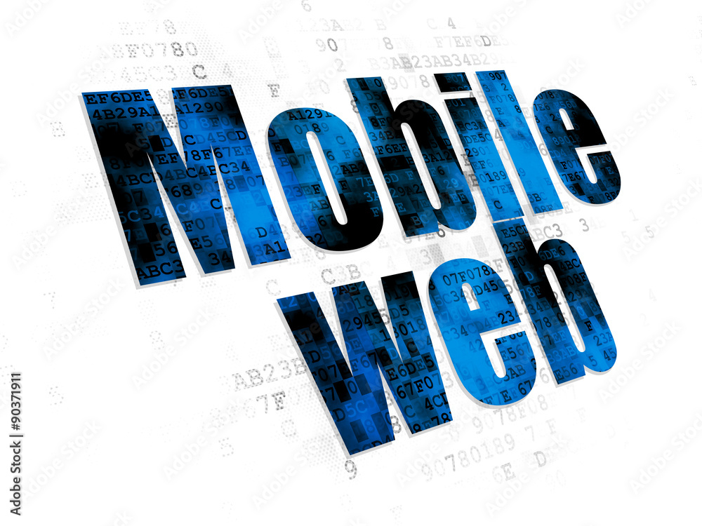 Web development concept: Mobile Web on Digital background Web development concept: Mobile Web on Digital background