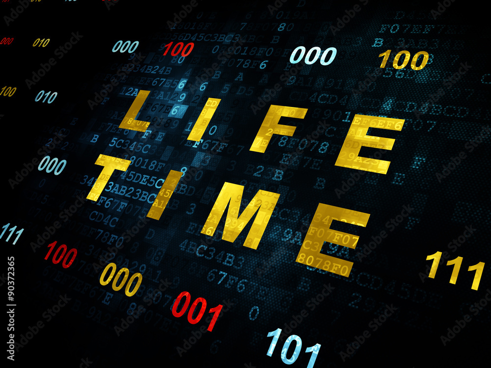 Time concept: Life Time on Digital background