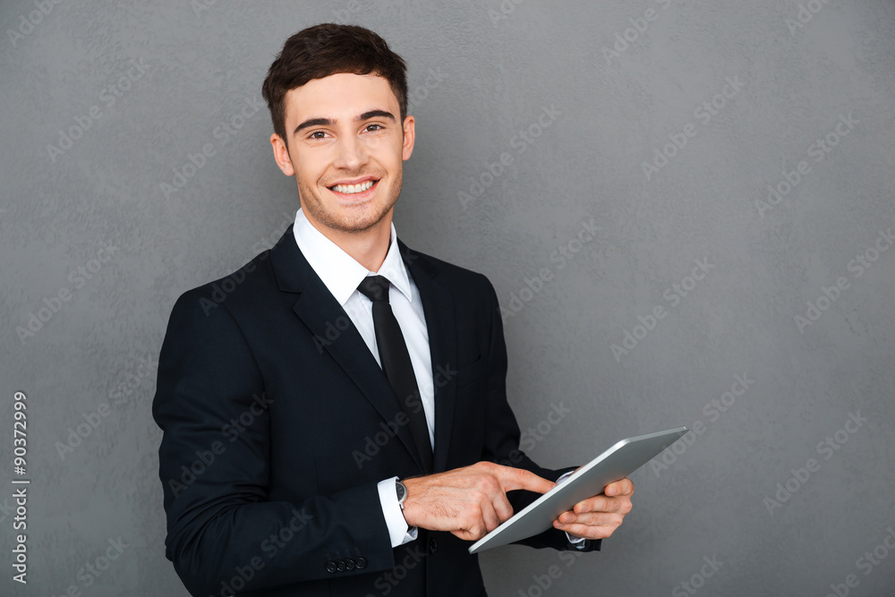 Businessman with digital tablet. Businessman with digital tablet.