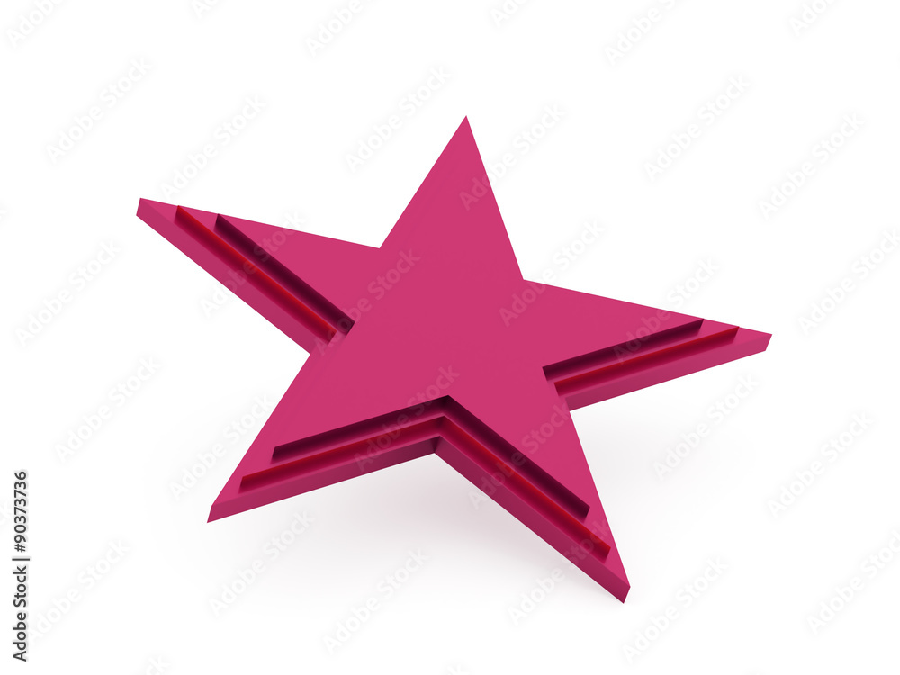 Star rendered isolated on white background Star rendered isolated on white background