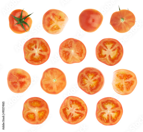 Tomato cross-section slice isolated