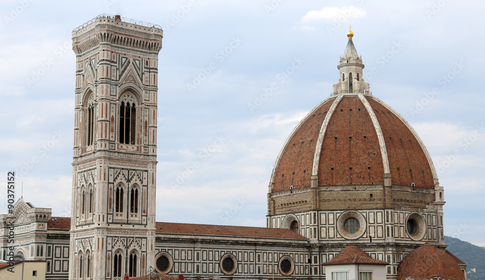 Panorama of the city of FLORENCE in Italy with the dome of the C