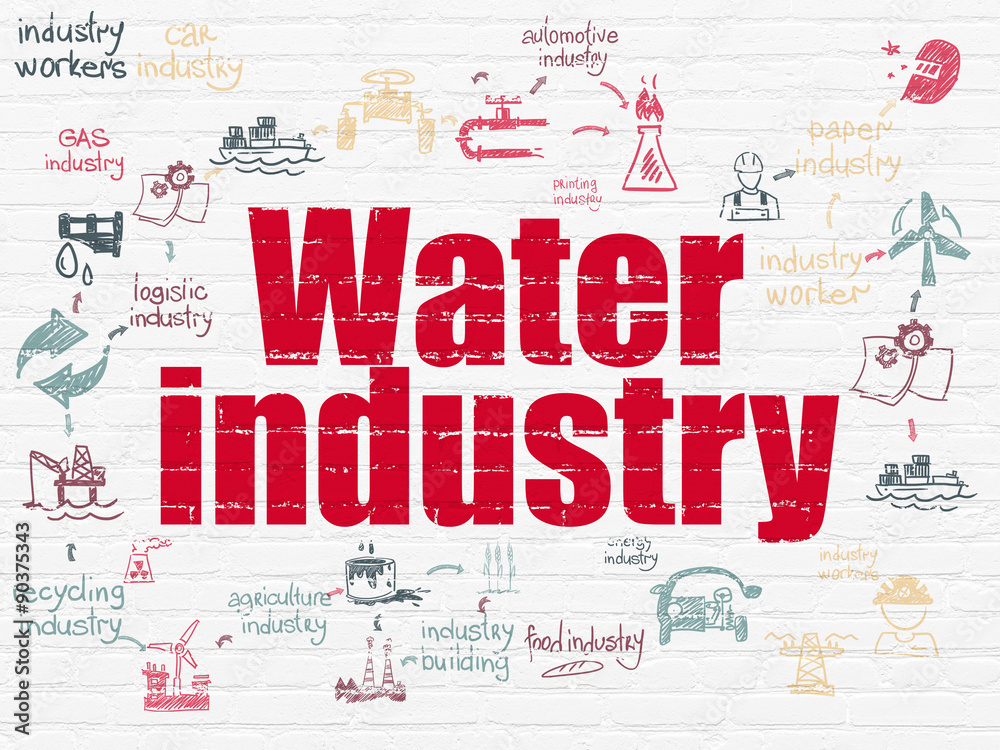 Industry concept: Water Industry on wall background