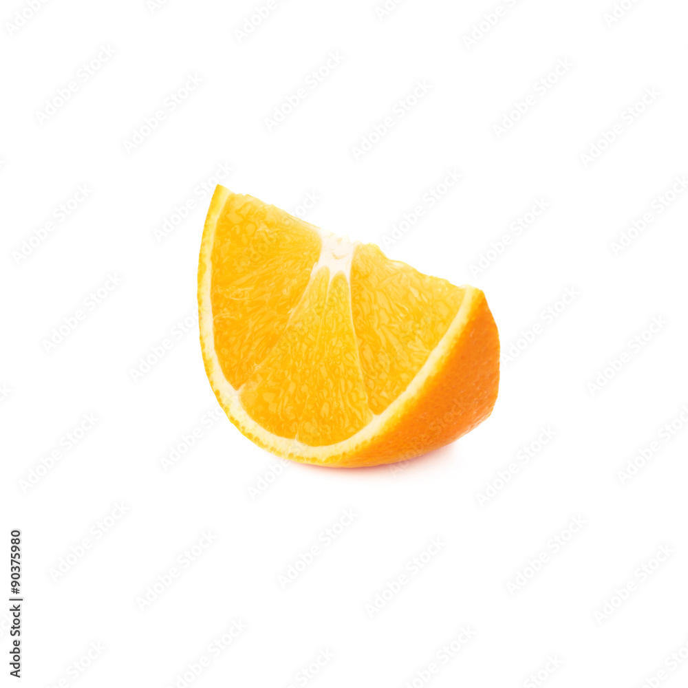 Slice section of orange isolated over the white background Slice section of orange isolated over the white background