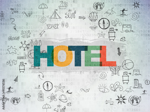 Tourism concept: Hotel on Digital Paper background