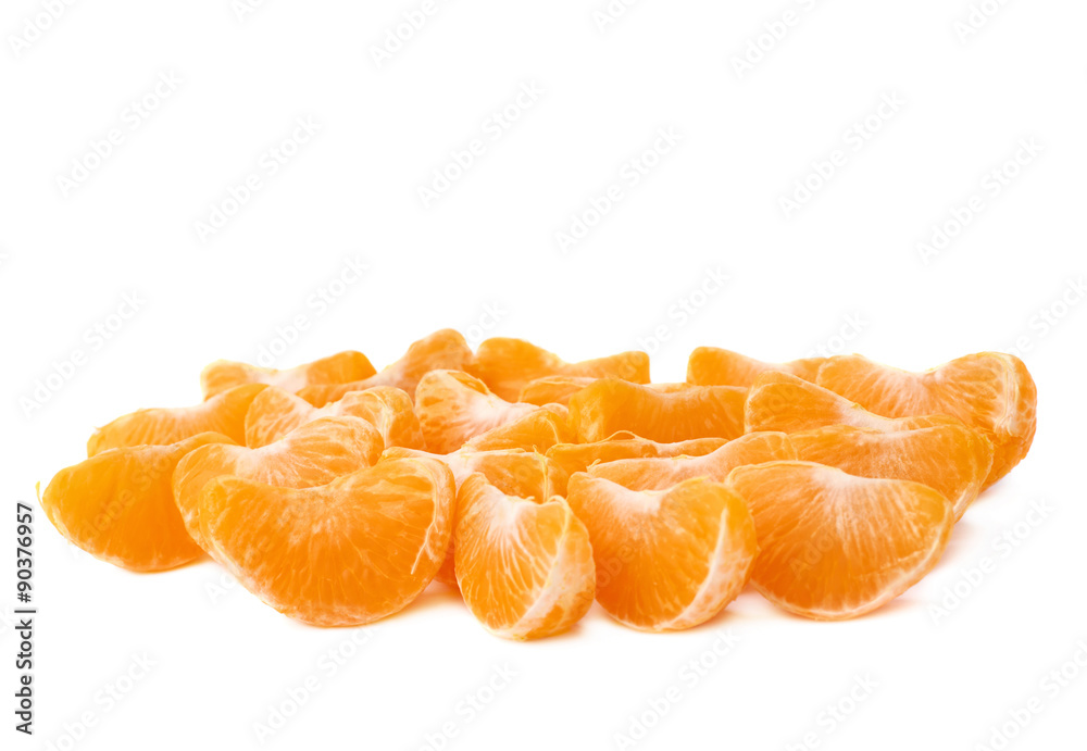 Surface covered with slice sections of tangerine isolated over Surface covered with slice sections of tangerine isolated over