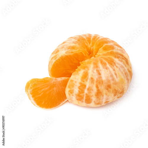 Fresh juicy tangerine fruit isolated over the white background
