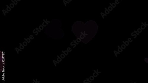 wedding transition with alpha channel, particles hearts
