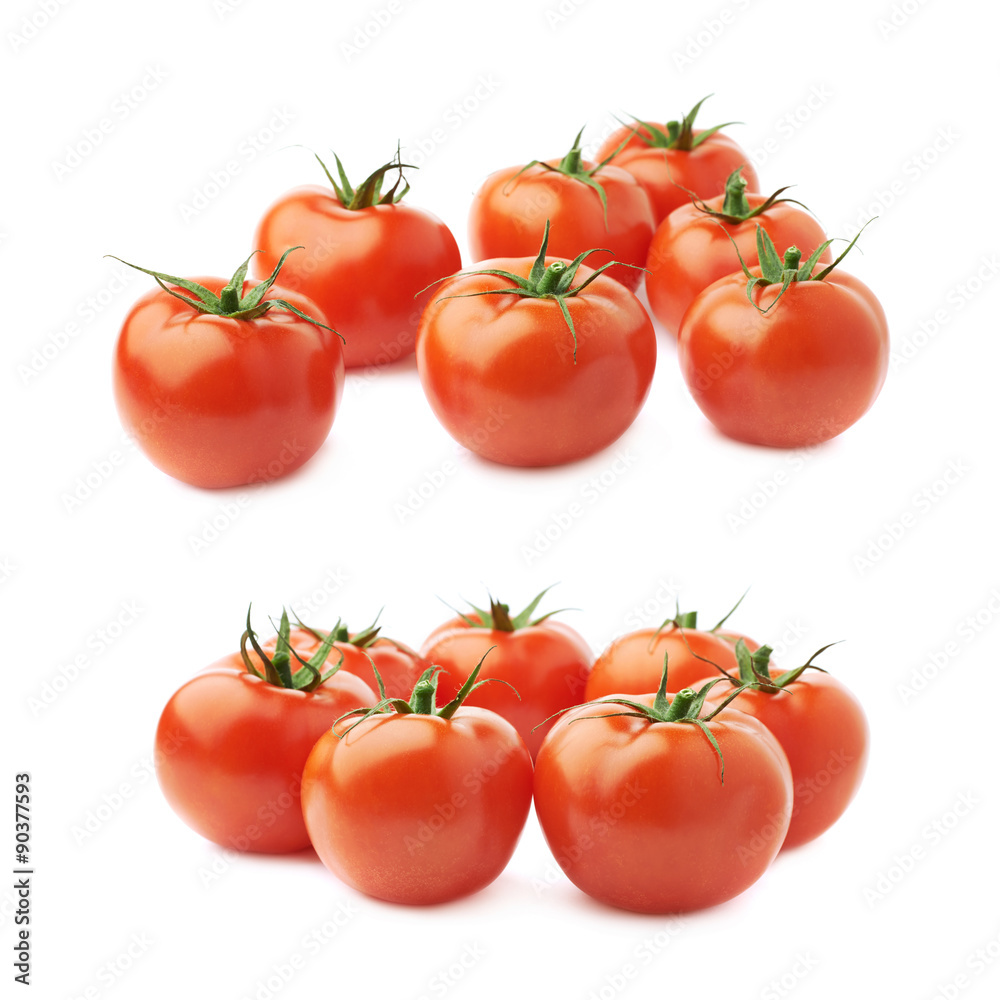 Pile of multiple tomatoes isolated