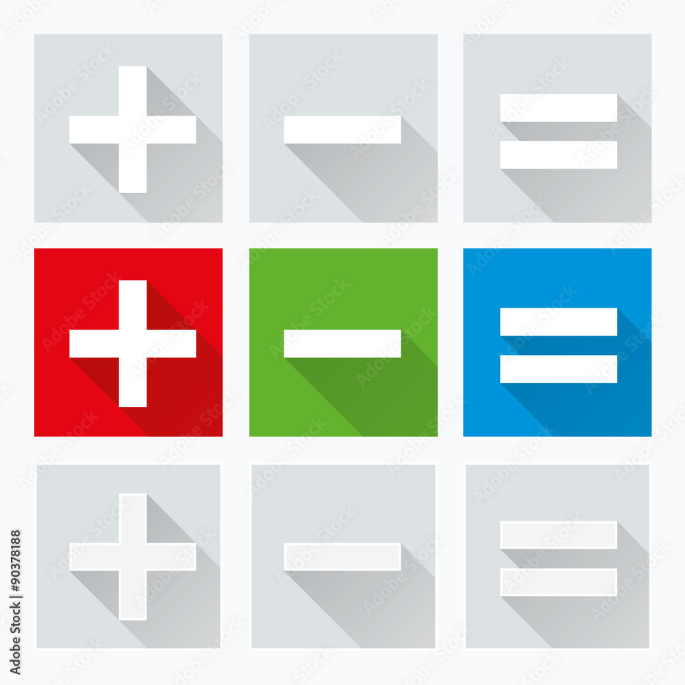 Obraz premium Plus Minus Hinweis