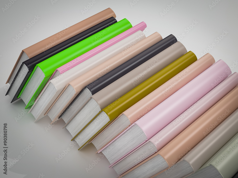 Fototapeta premium Empty colored books mockup template. High resolution.