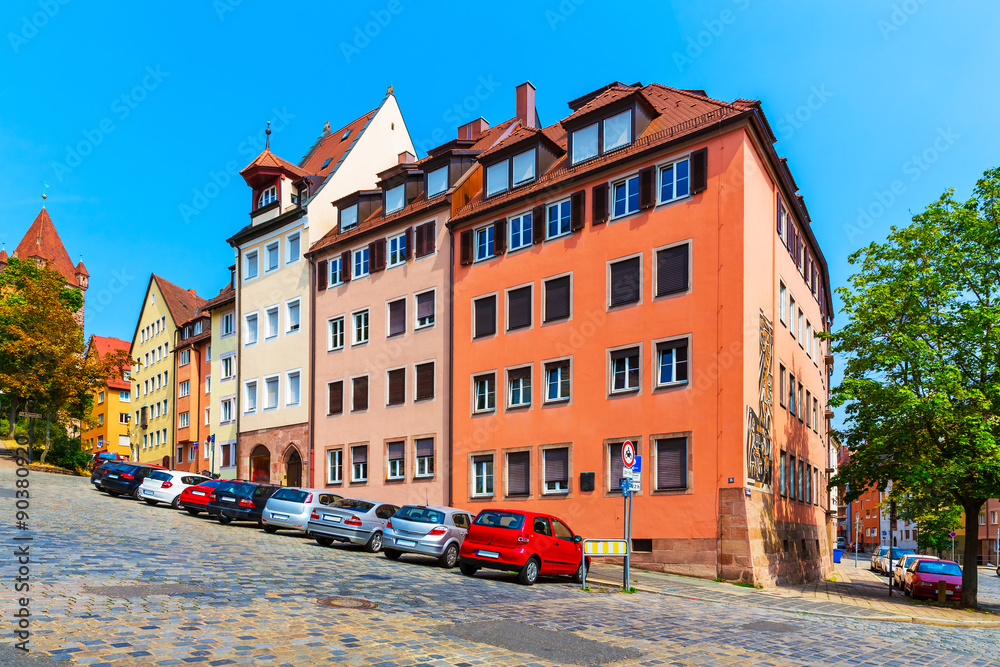 Street with extreme slope in Nurnberg, Germany