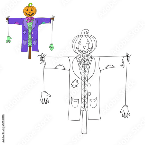 Scarecrow isolated on white background