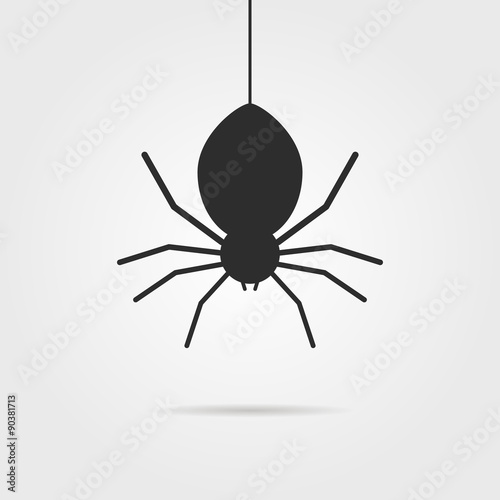 black spider icon with shadow © infadel