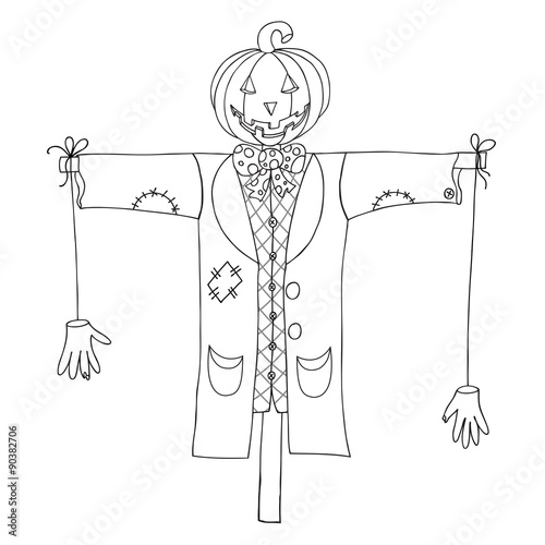 Scarecrow isolated on white background