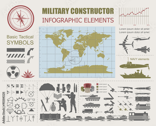 Military infographic template. Vector illustration with Top powe