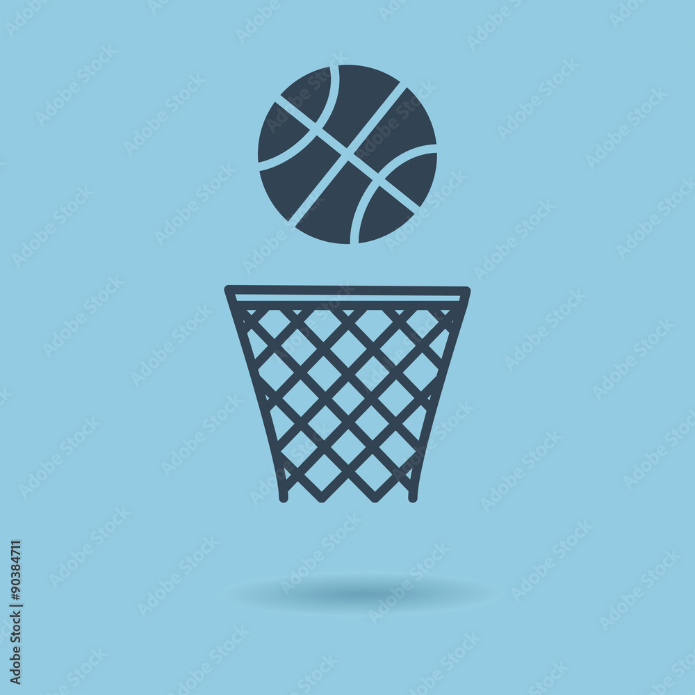 Plakat Basketball basket and ball sign icon. Sport symbol. Vector
