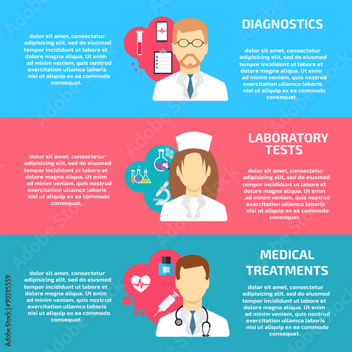 Doctor banner. Set of three.